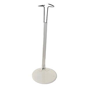 Doll Bear Stand Display Adjustable Height White Metal Hook Loop Extend 11  17 in
